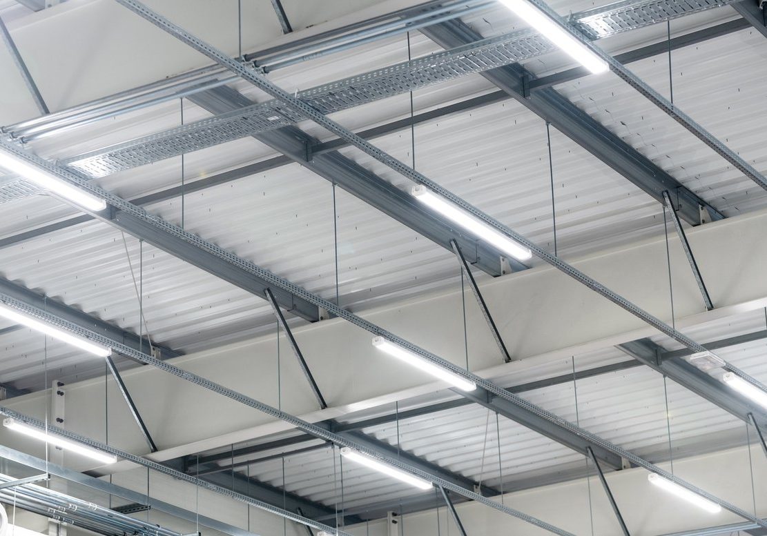 led lighting - big warehouse - energy saving |  production hall